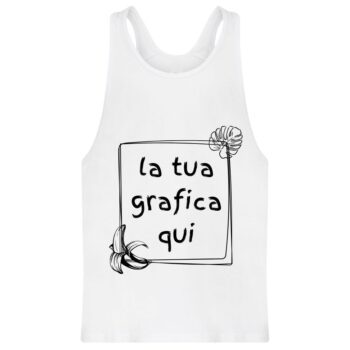 canotta unisex bianca personalizzabile con la tua grafica