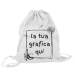 zaino sacca bianco personalizzabile con la tua grafica