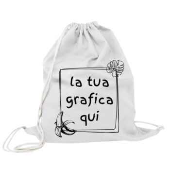 zaino sacca bianco personalizzabile con la tua grafica
