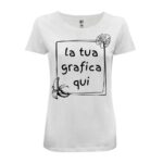 t-shirt da donna bianca personalizzabile con la tua grafica