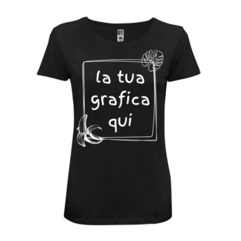 t-shirt da donna nera personalizzabile con la tua grafica