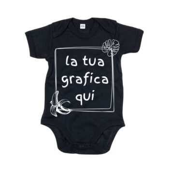 body bambino nero personalizzabile con la tua grafica