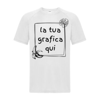 maglietta sportiva uomo bianca personalizzabile con la tua grafica
