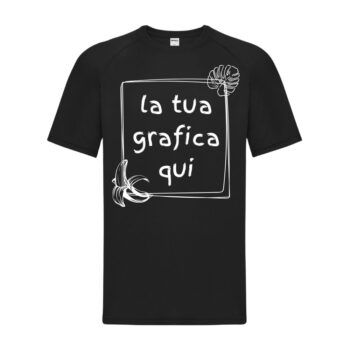 maglietta sportiva uomo nera personalizzabile con la tua grafica