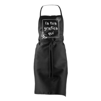 grembiule unisex nero personalizzabile con la tua grafica
