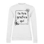 felpa da donna bianca personalizzabile con la tua grafica
