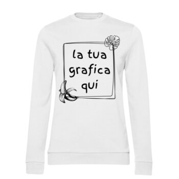 felpa da donna bianca personalizzabile con la tua grafica