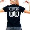 Maglietta con scritta e numero personalizzata da donna