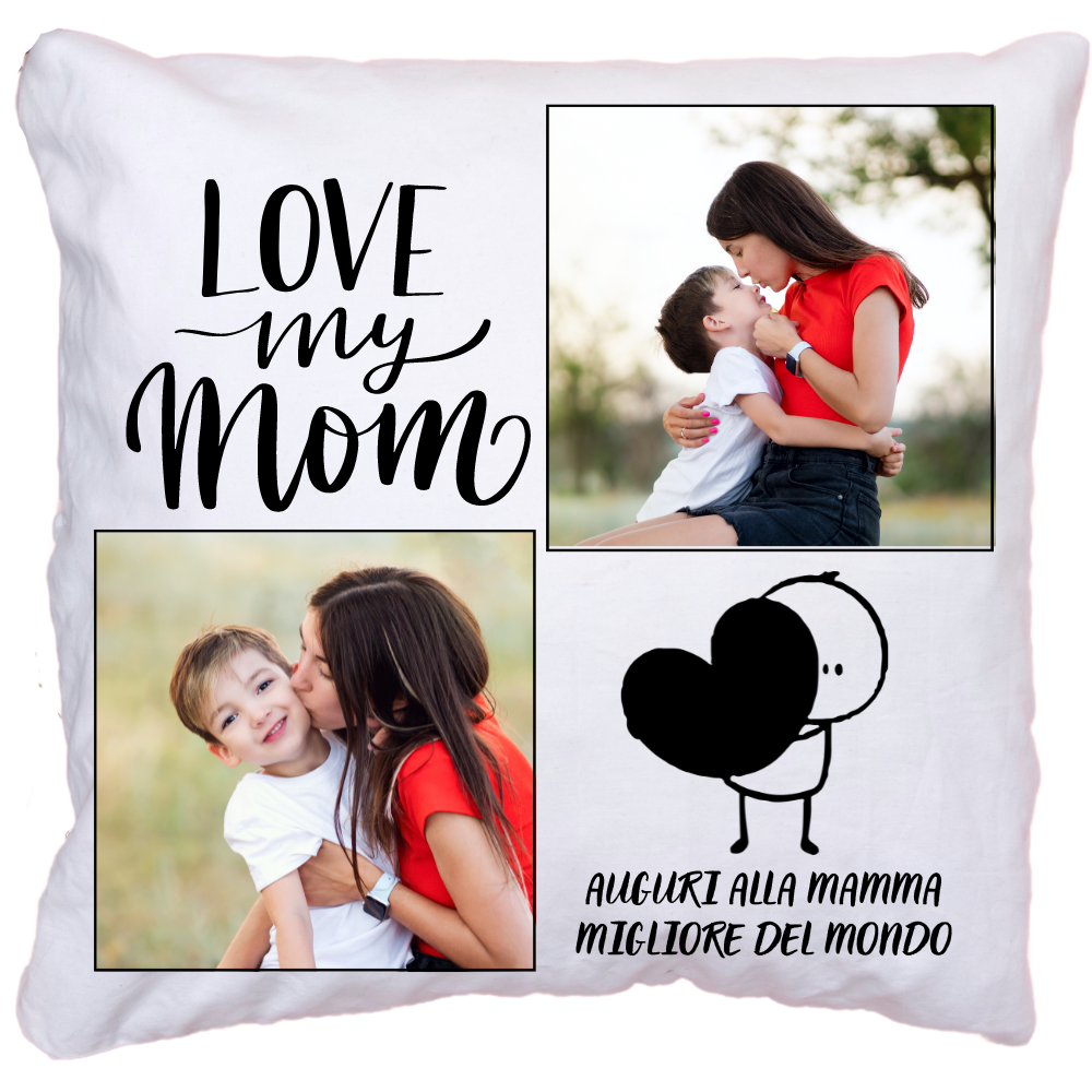 cuscino personalizzato con foto per mamma