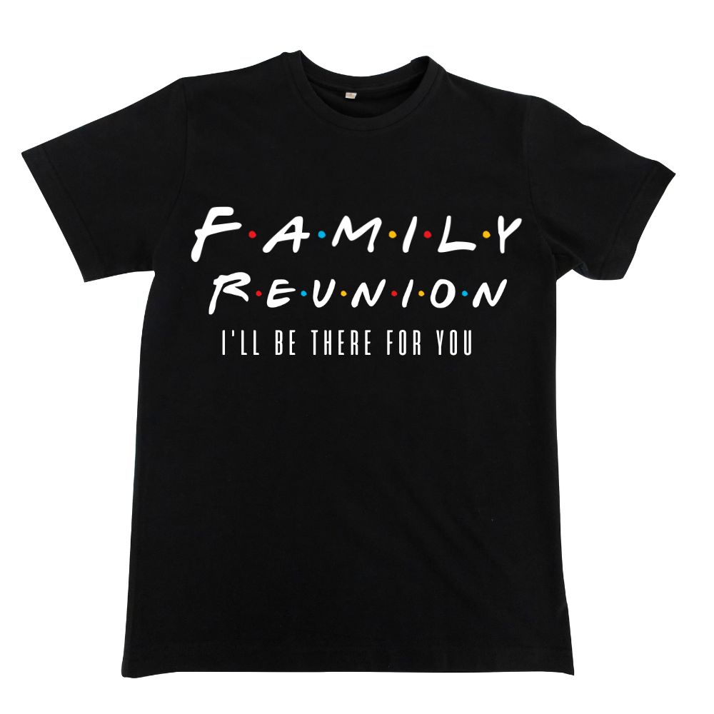 4-magliette-family-reunion t-shirt nera in coordinato per tutta la famiglia