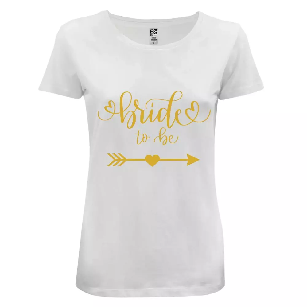 JGA T-shirt Donna Addio Al Nubilato Squadra Sposa, Poliestere, Collo Rotondo, Stampa Cuori E Lettere