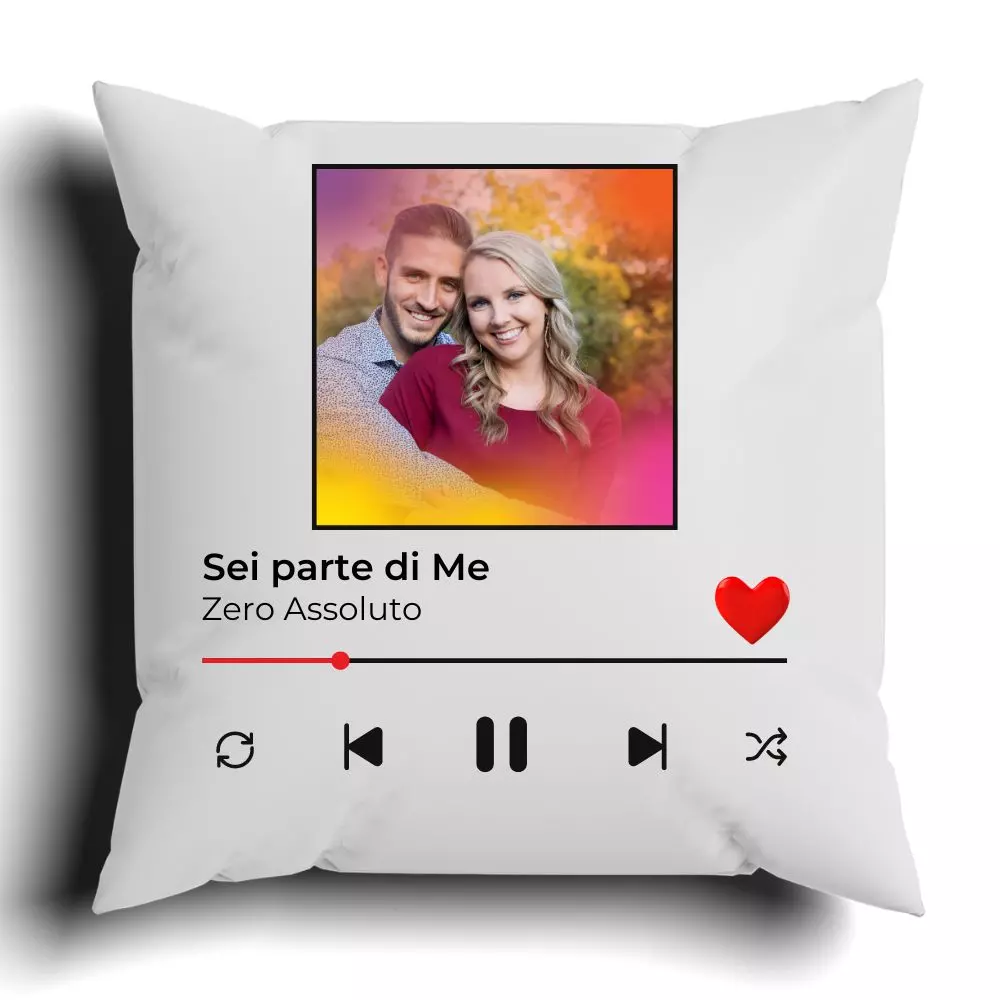 Cuscino Personalizzato con Foto e Canzone Preferita