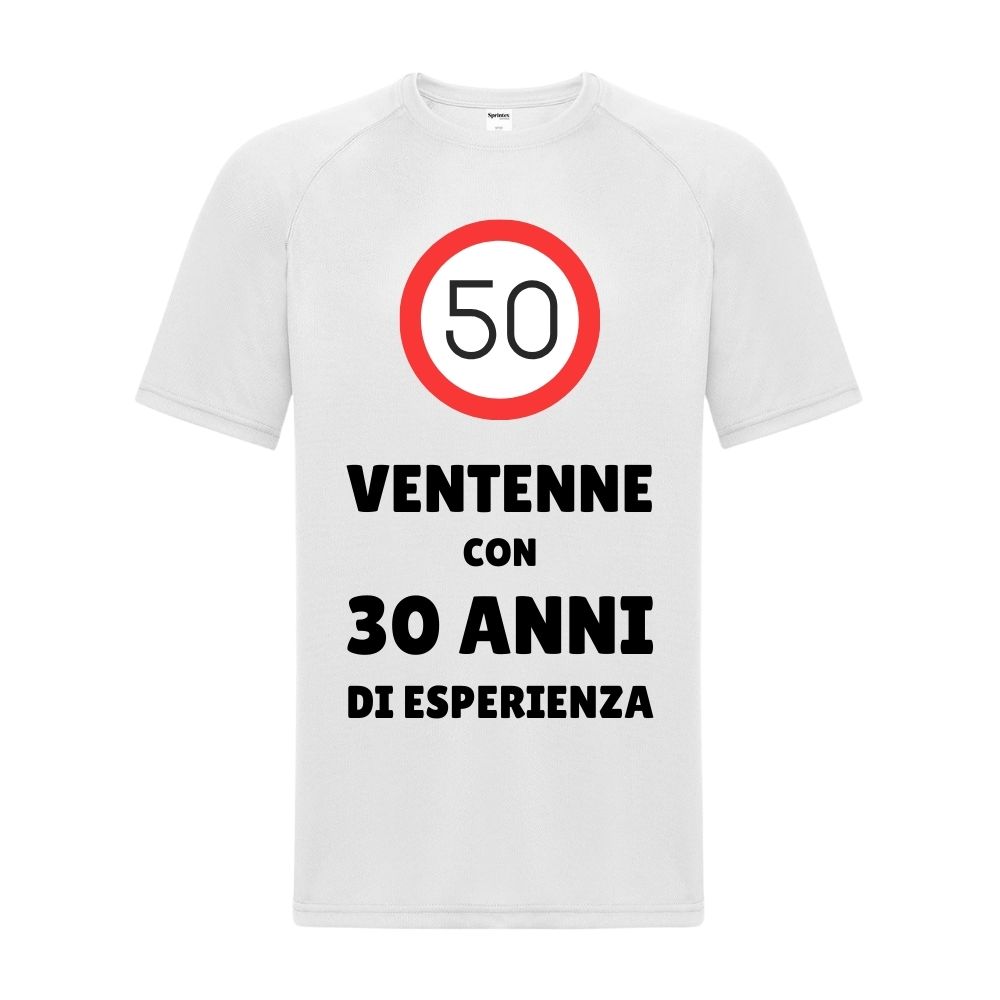 maglietta-bianca-divertente-anni-di-esperienza