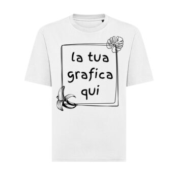 maglietta overize unisex bianca personalizzabile con la tua grafica