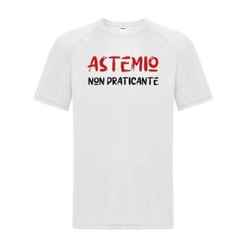 maglietta divertente bianca "astemio non praticante"