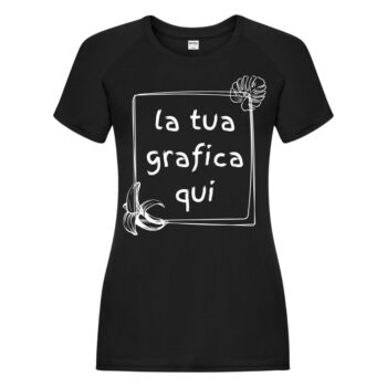 maglietta sportiva donna nera personalizzabile con la tua grafica