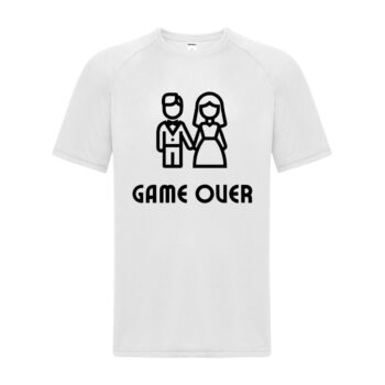 maglietta addio al celibato bianca "game over"