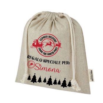 Sacchetto Regalo Natalizio Personalizzato con Nome